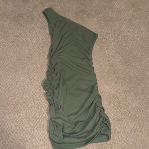 Lulus sage green one shoulder mini dress
